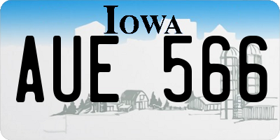 IA license plate AUE566