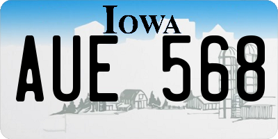 IA license plate AUE568