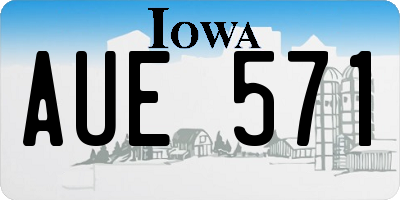 IA license plate AUE571