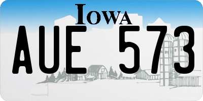 IA license plate AUE573