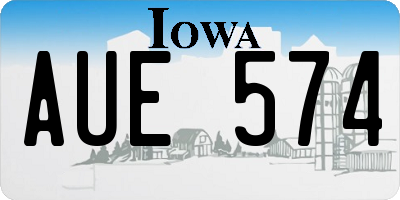 IA license plate AUE574