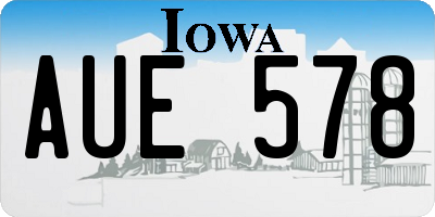 IA license plate AUE578