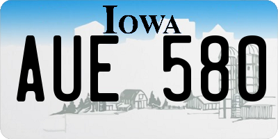 IA license plate AUE580