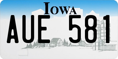 IA license plate AUE581