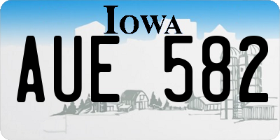 IA license plate AUE582