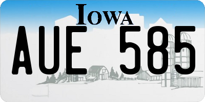 IA license plate AUE585