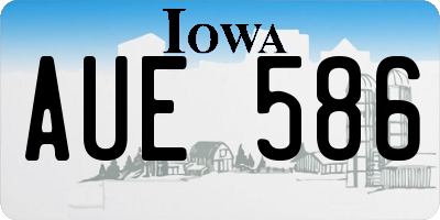 IA license plate AUE586