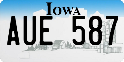 IA license plate AUE587