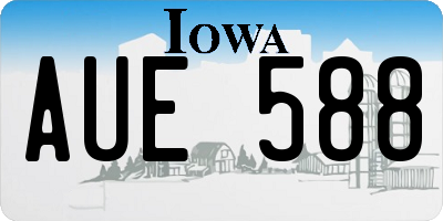 IA license plate AUE588