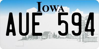 IA license plate AUE594