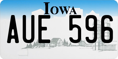 IA license plate AUE596