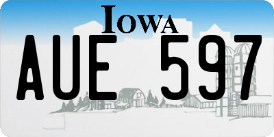 IA license plate AUE597