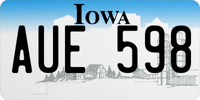 IA license plate AUE598