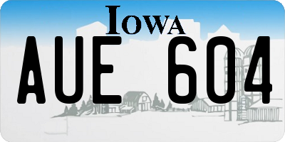 IA license plate AUE604