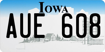 IA license plate AUE608