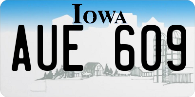 IA license plate AUE609