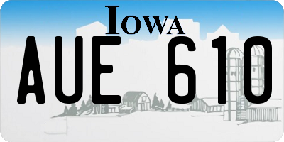 IA license plate AUE610