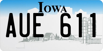 IA license plate AUE611