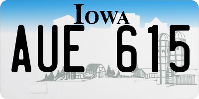 IA license plate AUE615