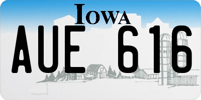 IA license plate AUE616