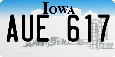 IA license plate AUE617