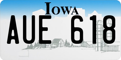 IA license plate AUE618