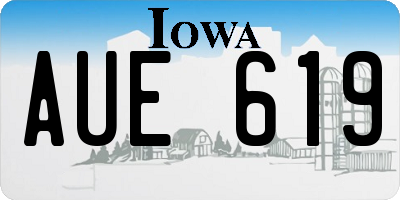 IA license plate AUE619