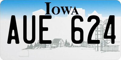 IA license plate AUE624