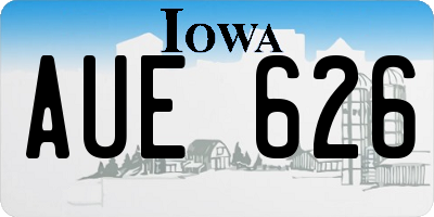 IA license plate AUE626