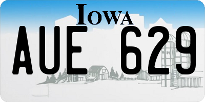 IA license plate AUE629