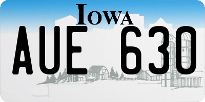 IA license plate AUE630