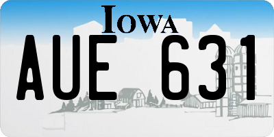 IA license plate AUE631