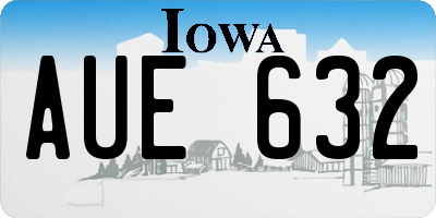 IA license plate AUE632