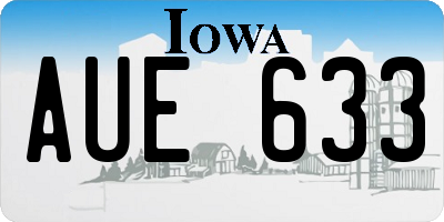 IA license plate AUE633