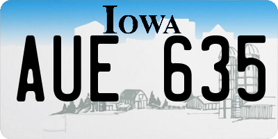 IA license plate AUE635