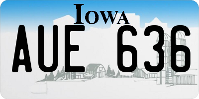 IA license plate AUE636