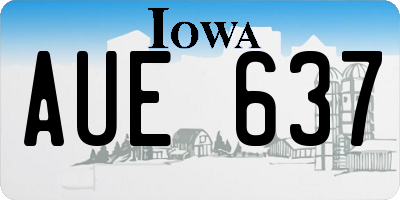 IA license plate AUE637