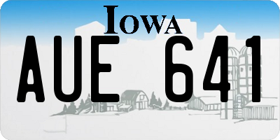 IA license plate AUE641