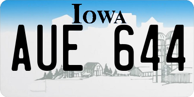 IA license plate AUE644