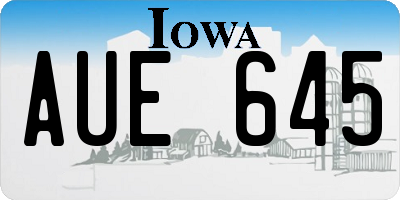 IA license plate AUE645