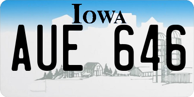 IA license plate AUE646