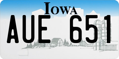 IA license plate AUE651
