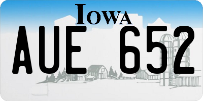 IA license plate AUE652