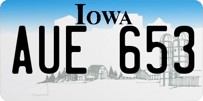 IA license plate AUE653