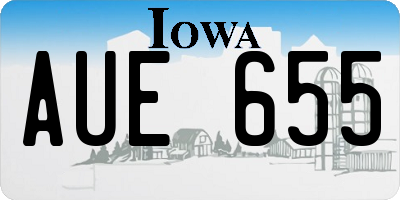 IA license plate AUE655