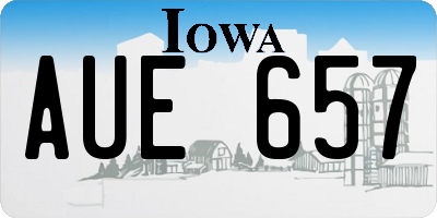 IA license plate AUE657