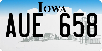 IA license plate AUE658