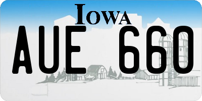 IA license plate AUE660