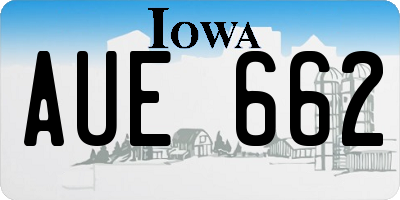 IA license plate AUE662