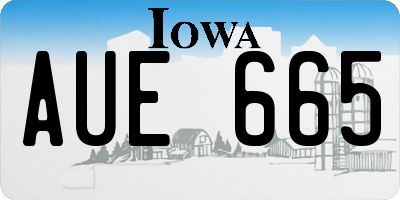 IA license plate AUE665